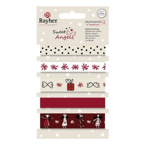 Bånd mix 5 x 90cm - Julemotiver