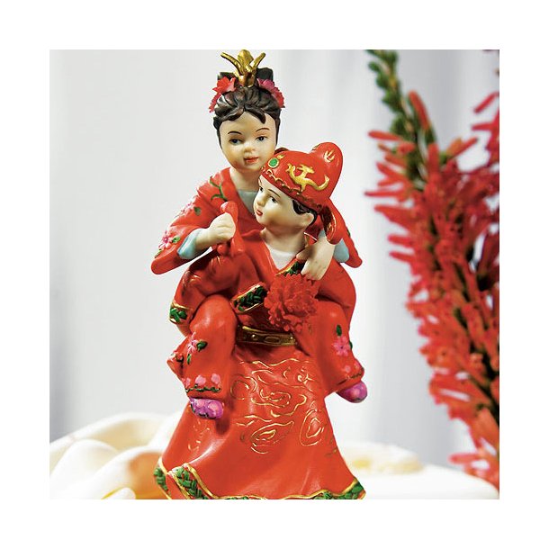 14,5 cm kagefigur til bryllup - Asiatisk brudepar
