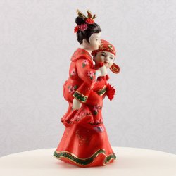 14,5 cm kagefigur til bryllup - Asiatisk brudepar