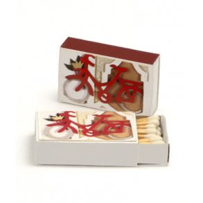 6 tændstikæsker - Konfirmation - Cykel rød