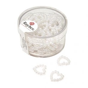 Perlehjerte - 1 cm - 48 stk