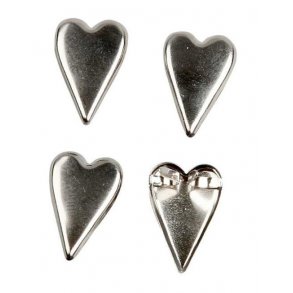 Brads - Hjerter - Slv -  10x15 mm - 30 stk
