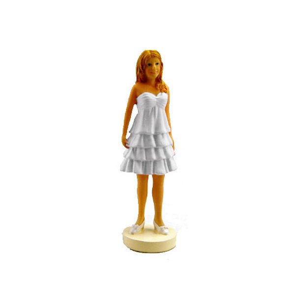 12 cm figur - Pige - Hvid kjole