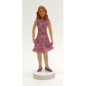 10 cm figur - Pige - Lilla Kjole