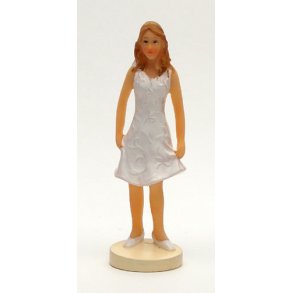10 cm figur - Pige - Hvid Kjole