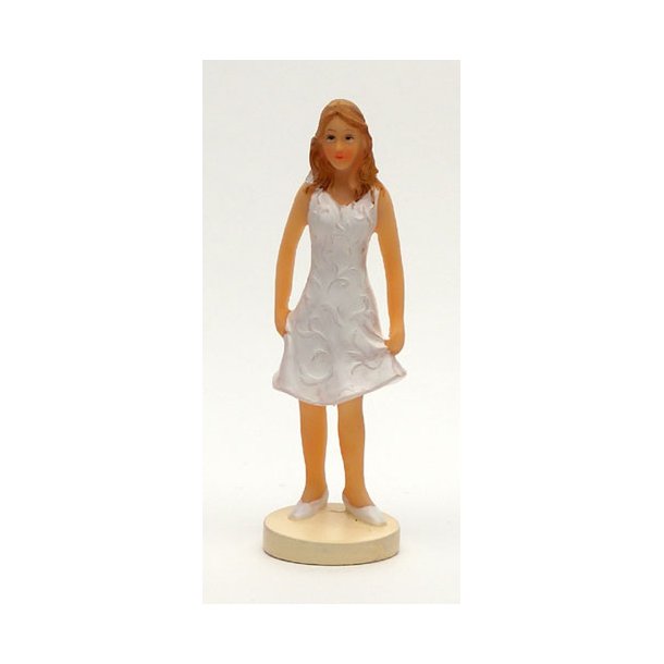 10 cm figur - Pige - Hvid Kjole