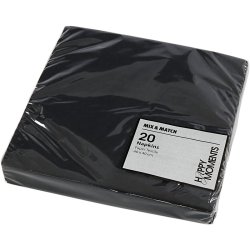 Servietter 40x40cm - stof look - Sort