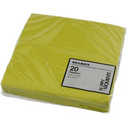 Servietter 40x40cm - stof look - Lime