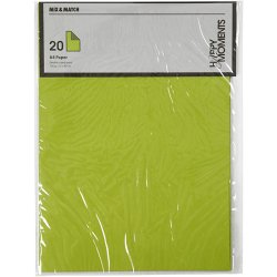 Papir - A4 - 20 stk - Mrk grn / lime