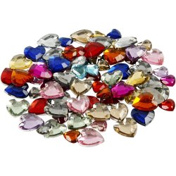 Rhinsten - 6+10+14 mm - 2520 stk. hjerter i blandede farver