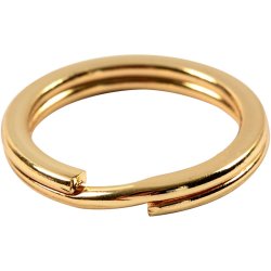 Splitring - 15 mm i forgyldt guld