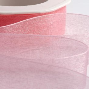 Organza bånd - 7 mm x 10 m - Lys Pink