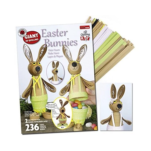 Instruktionsblad - Gigant 3D Quilling - Easter Bunnies - Pske Harer