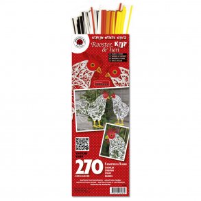 Quilling Kit - hane og hne - Rooster & Hen uden sort skabelon / plade
