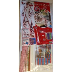 Quilling - Scandinavian Drops - Swing Quilling Kit - Rd / Hvide Drber