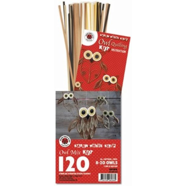 Quilling - Owl Mix - Ugle Mix Kit - Brown - Brun