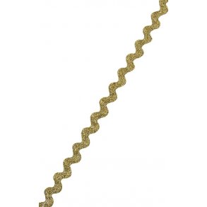 Bnd - 8 mm zig zag - skinnende guld look - 25 m
