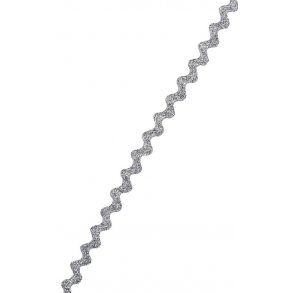 Bnd - 8 mm zig zag - skinnende slv look - 25 m