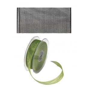 Organza bånd - 40 mm x 50 m - Sort