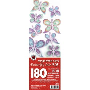 Quilling - Mix pakke til Sommerfugl - Butterfly Mix Kit - Pastel farve