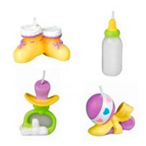 Lys - sutteflaske, sut, babysokker og rangle