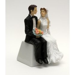 15,5 cm kagefigur til bryllup - Siddende par