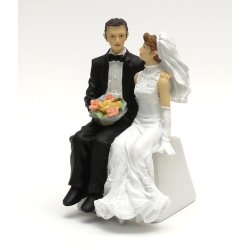 15,5 cm kagefigur til bryllup - Siddende par