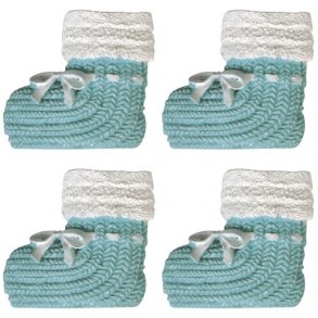 Baby sok - 4 stk. - 3 cm - resin - lyseblå