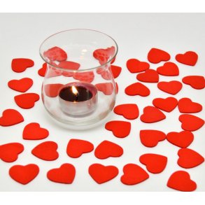 Konfetti - hjerte rød - træ