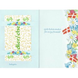 Telegram konfirmation - flag og  mark blomster