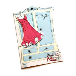 Telegram konfirmation - klædeskab med 3D pynt