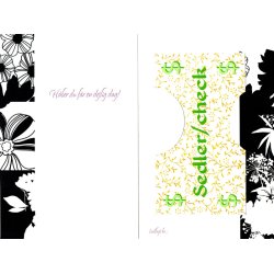 Telegram konfirmation - blomster hvid-s&oslash;lv-sort