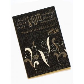 Telegram konfirmation - sort med tekst i sølvlook