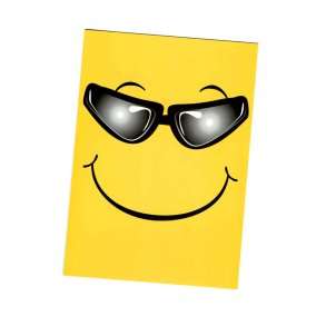 Telegram konfirmation - gult ansigt med solbriller