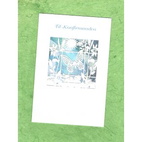 Telegram konfirmation -- Sommerfugl, sol, blomster