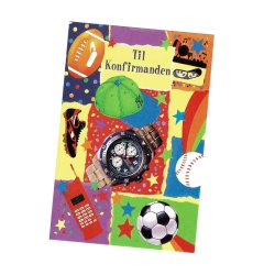 Telegram konfirmation - sport, kasket, ur, mobil