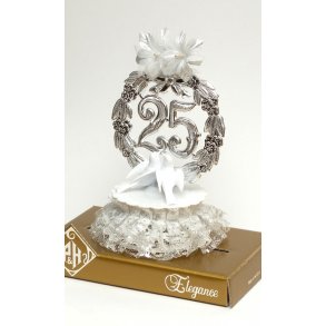 13 cm kagefigur til sølvbryllup - duer