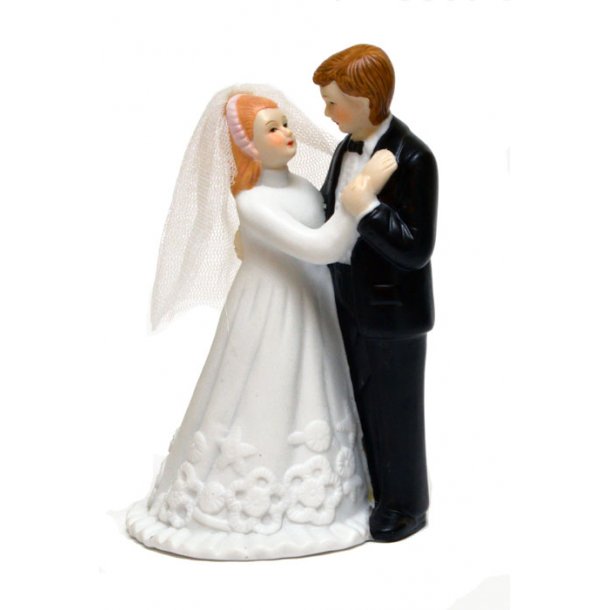 13 cm bryllups figur - Brudepar i porcel&aelig;n