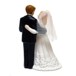 13 cm bryllups figur - Brudepar i porcel&aelig;n