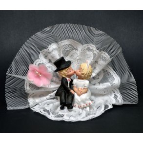  8,5 cm brudepar - børn - kransekage - ø 70 mm fod