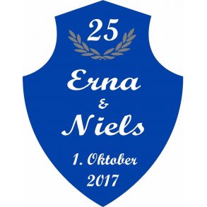 50 Skjold til Guldbryllup 