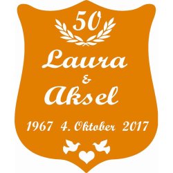 50 r - Skjold til guldbryllup - Fix og frdig