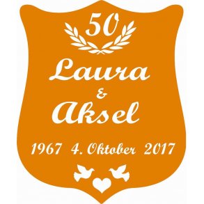 50 r - Skjold til guldbryllup - Fix og frdig