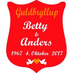 50 r - Skjold til guldbryllup - Fix og frdig