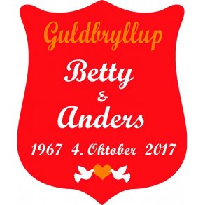 50 r - Skjold til guldbryllup - Fix og frdig