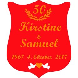 50 r - Skjold til guldbryllup - Fix og frdig