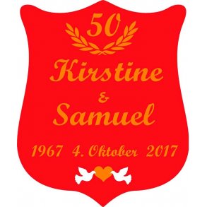 50 r - Skjold til guldbryllup - Fix og frdig