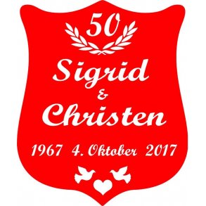 50 r - Skjold til guldbryllup - Fix og frdig