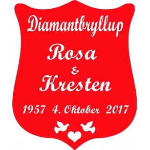 60 år - Skjold til diamantbryllup - Fix og færdig