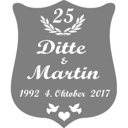 25 r - Skjold til slvbryllup - Fix og frdig